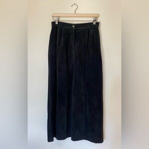 Full Length Genuine Leather Black Pencil Skirt
